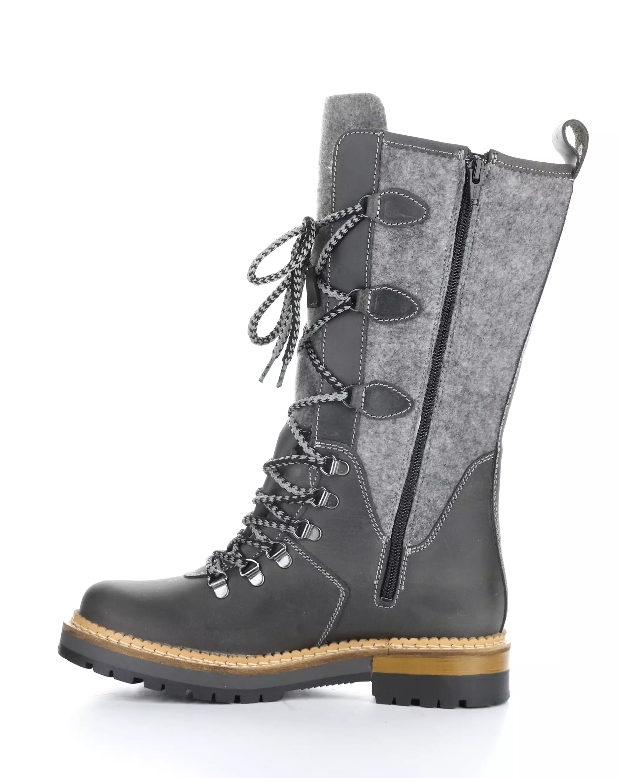 ALGID GREY Round Toe Boots