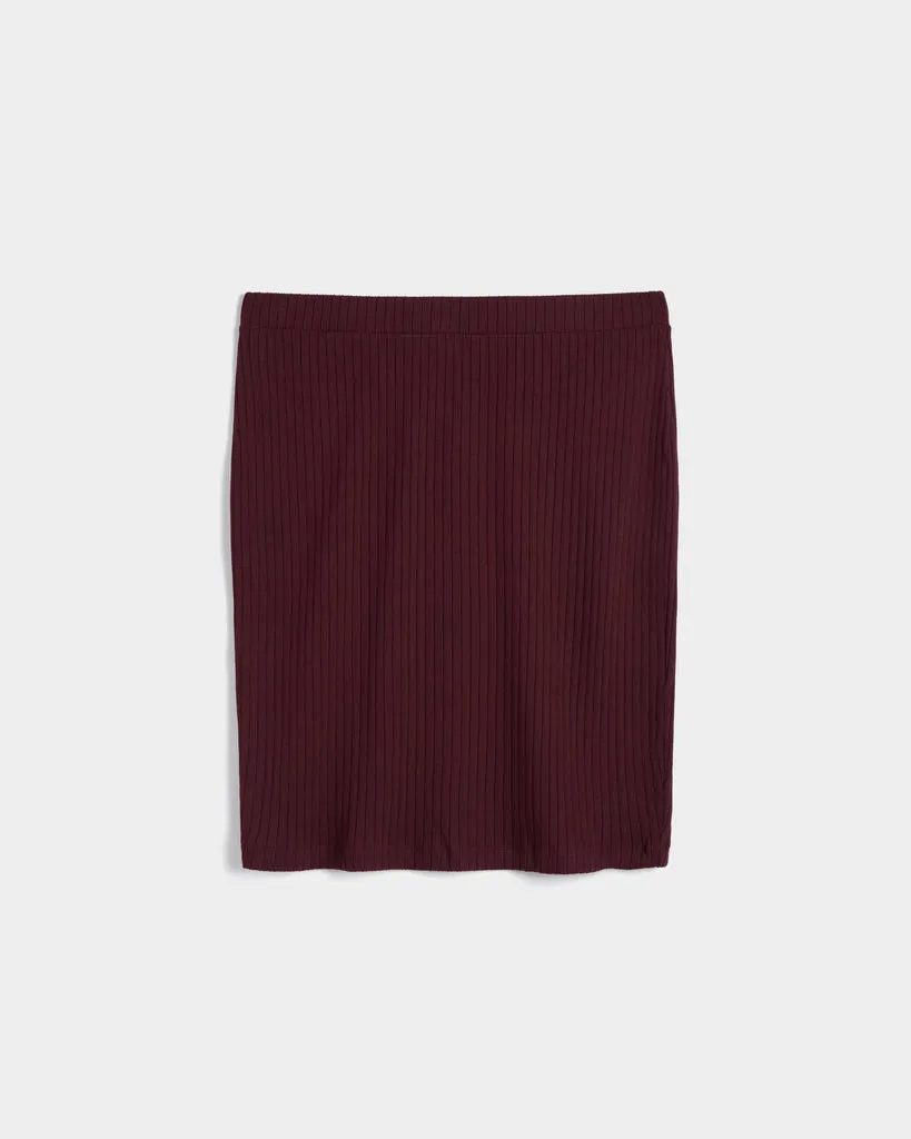 Aspen Rib Danube Skirt - Black Cherry