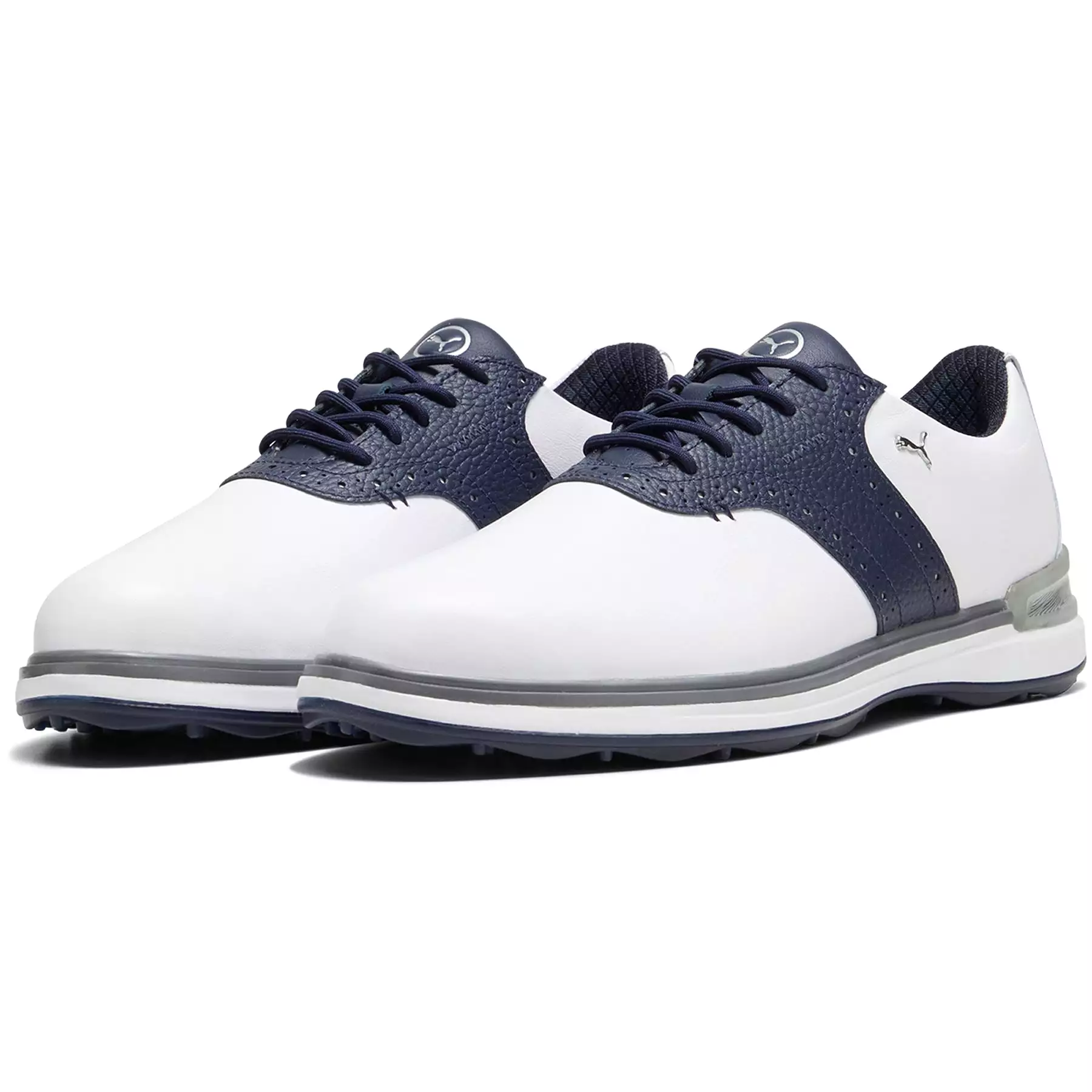 Avant Leather Spikeless Golf Shoes White/Navy - SS24