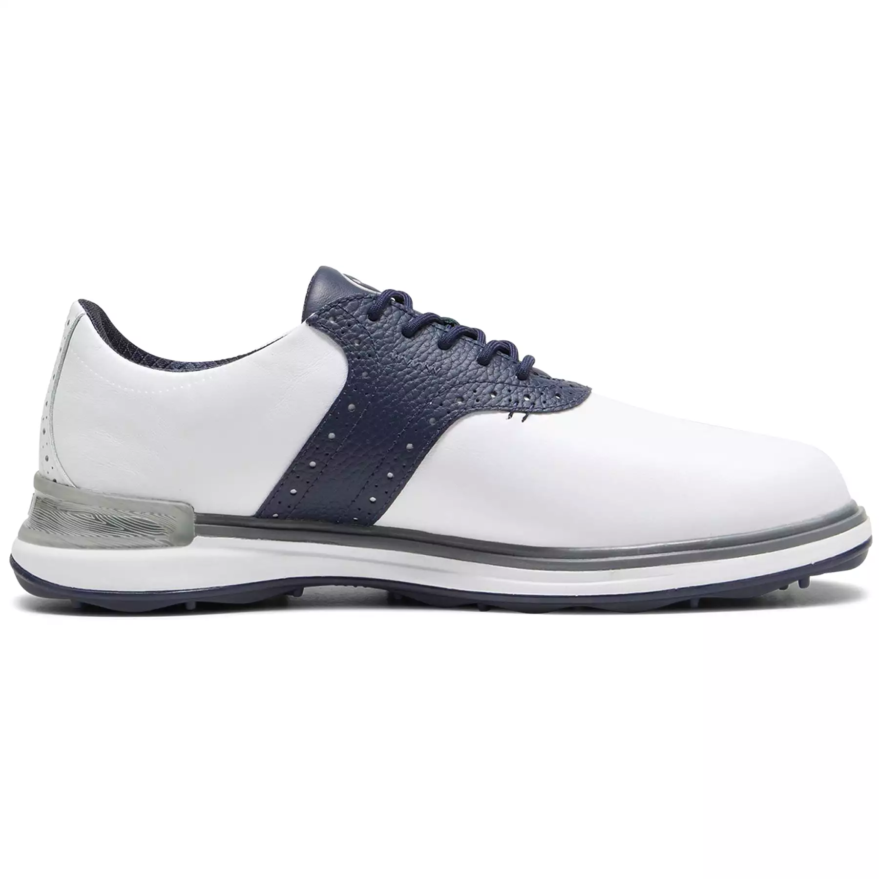 Avant Leather Spikeless Golf Shoes White/Navy - SS24