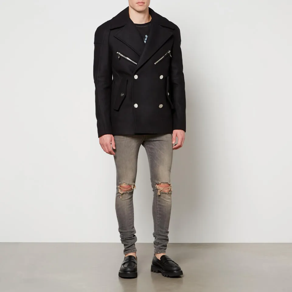 Balmain Wool Peacoat - 48/M | Coggles