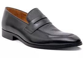 Barker Camden Polished/Grain Leather Loafer - Black Calf