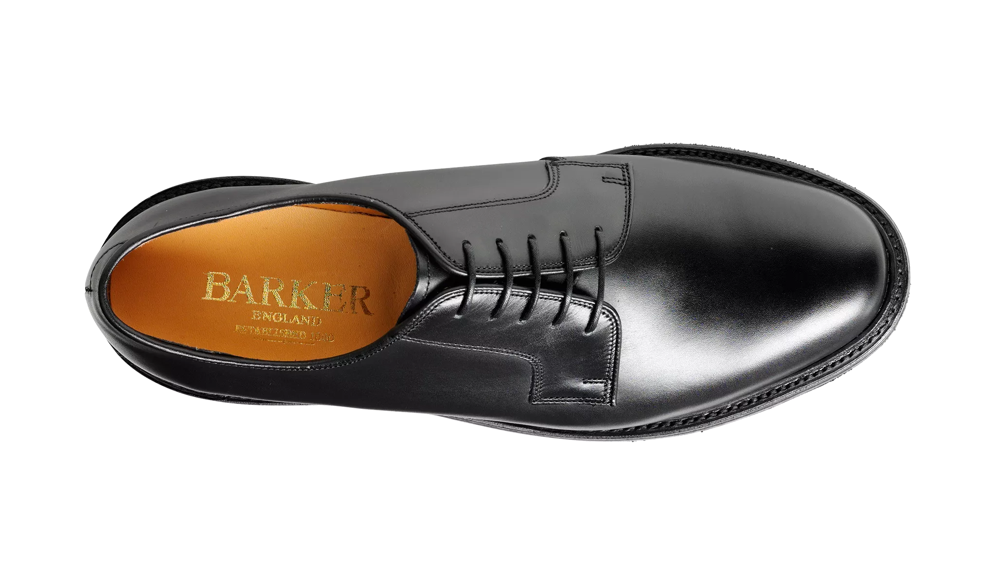 Barker Nairn Derby Calf Leather Shoe-  Black Calf