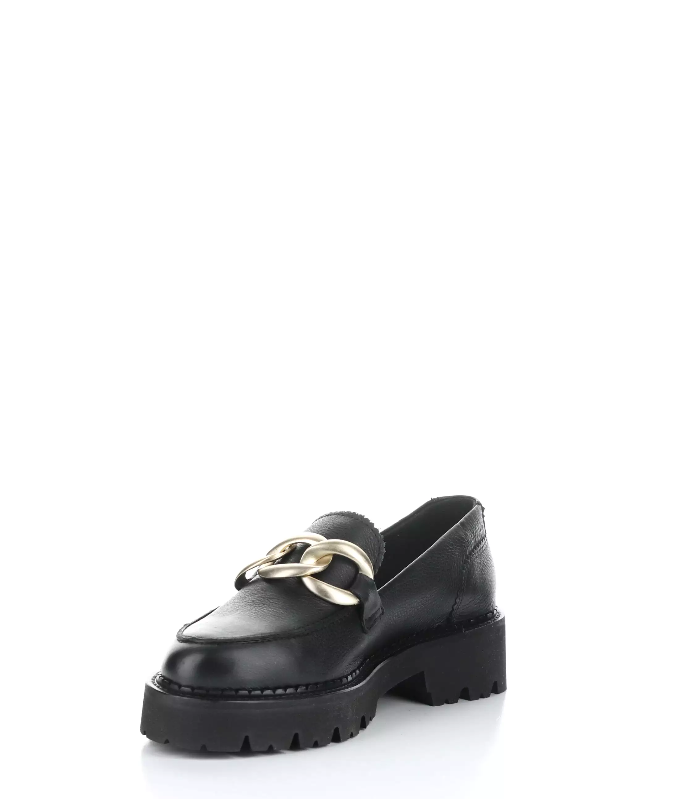 BASSE 001 Black Feel Leather Slip-on Shoes