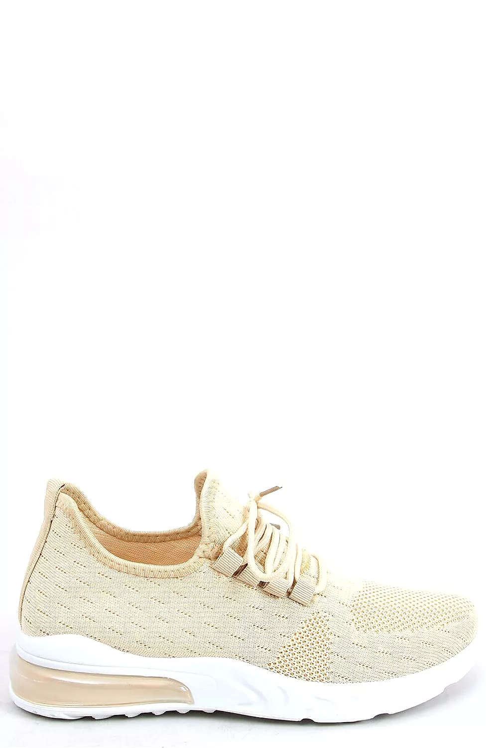 Beige Fabric Sport Shoes