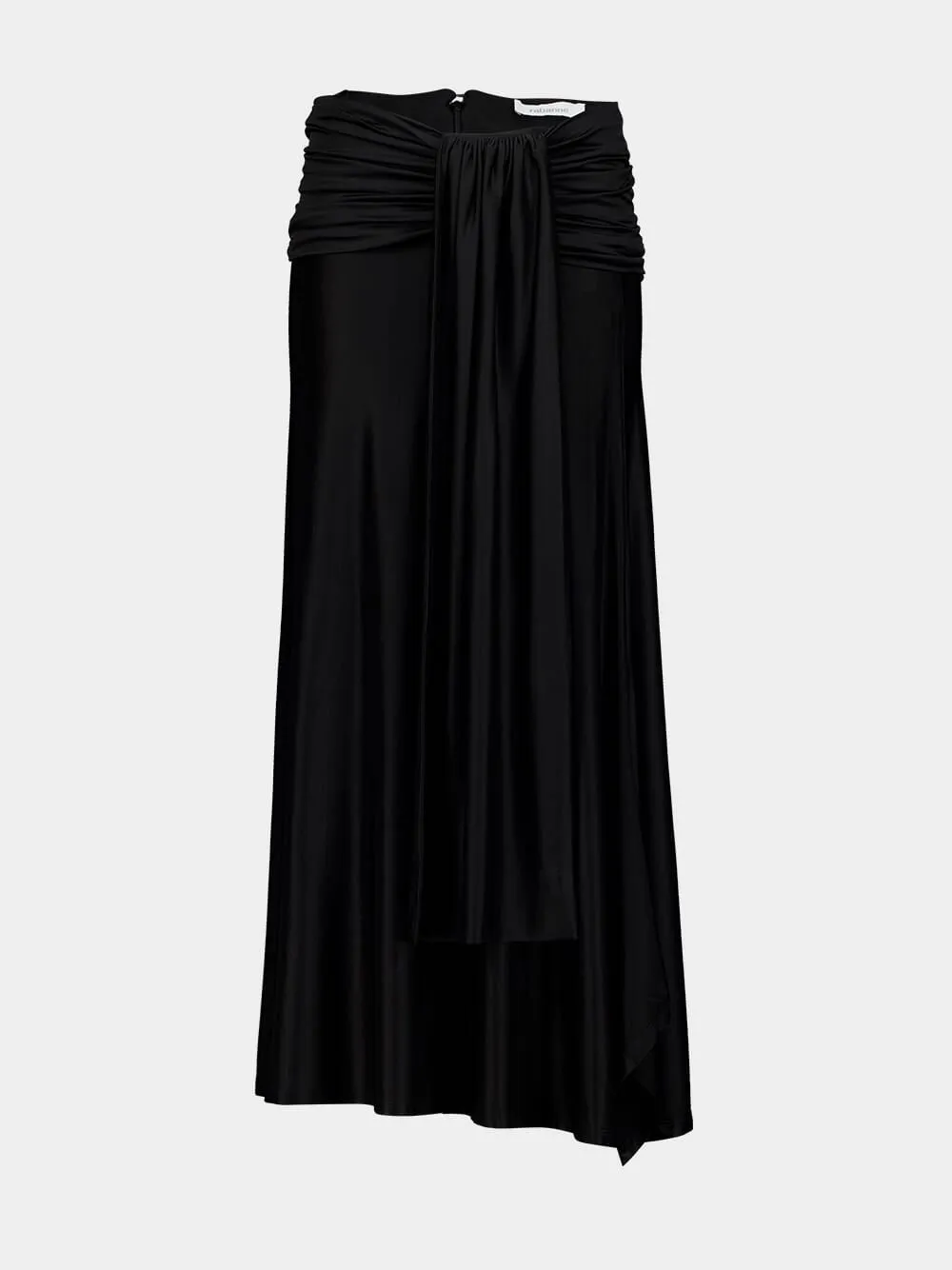 Black Draped Maxi Skirt