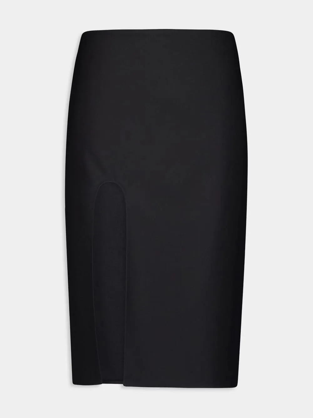 Black Pencil Wool Skirt