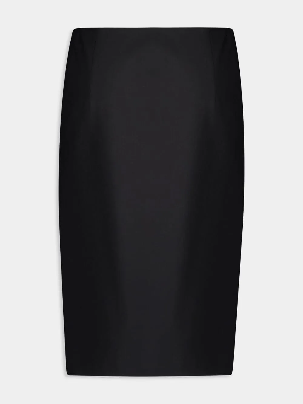 Black Pencil Wool Skirt