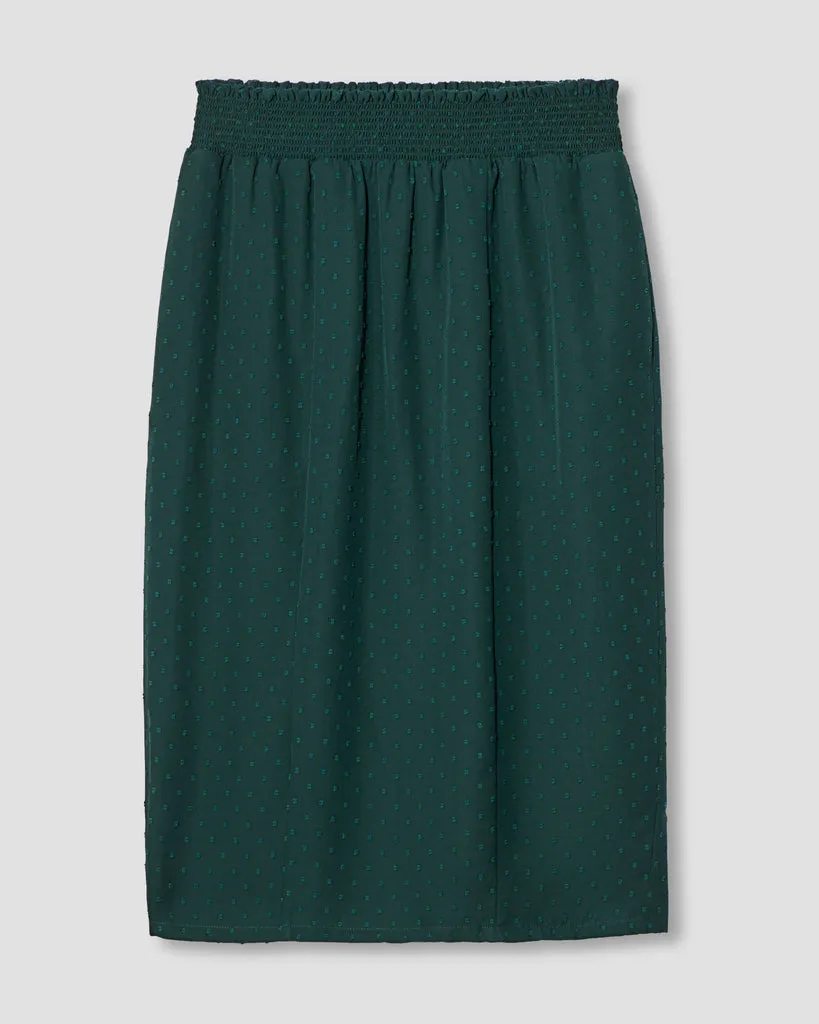 Blair Swiss Dot Chiffon Skirt - Forest Green