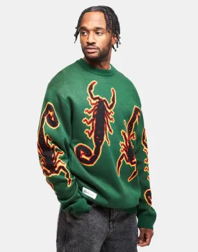 Butter Goods Scorpion Knitted Sweater - Forest Green