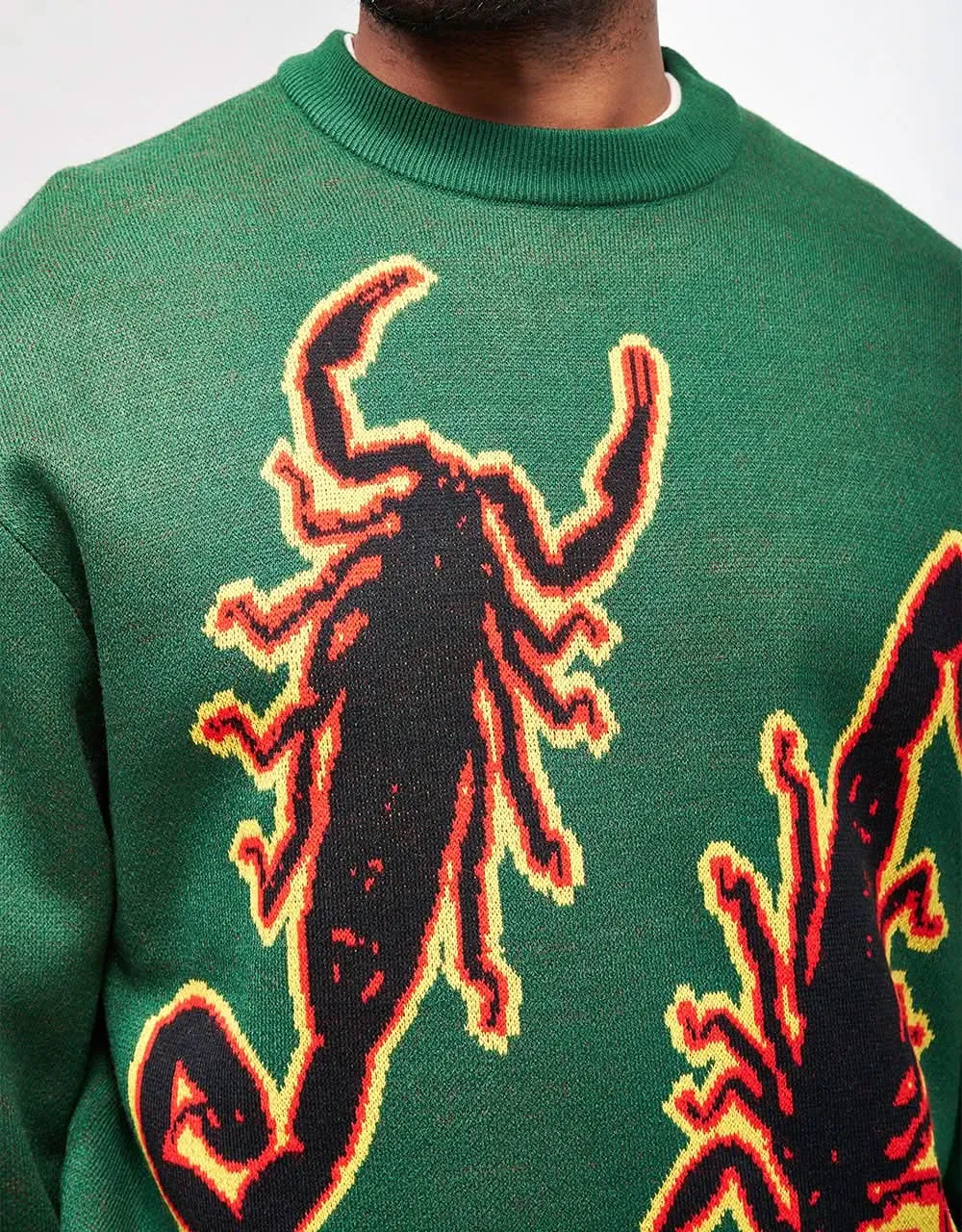 Butter Goods Scorpion Knitted Sweater - Forest Green