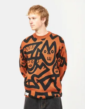 Butter Goods x Blue Note Afro Cuban Knitted Sweater - Rust