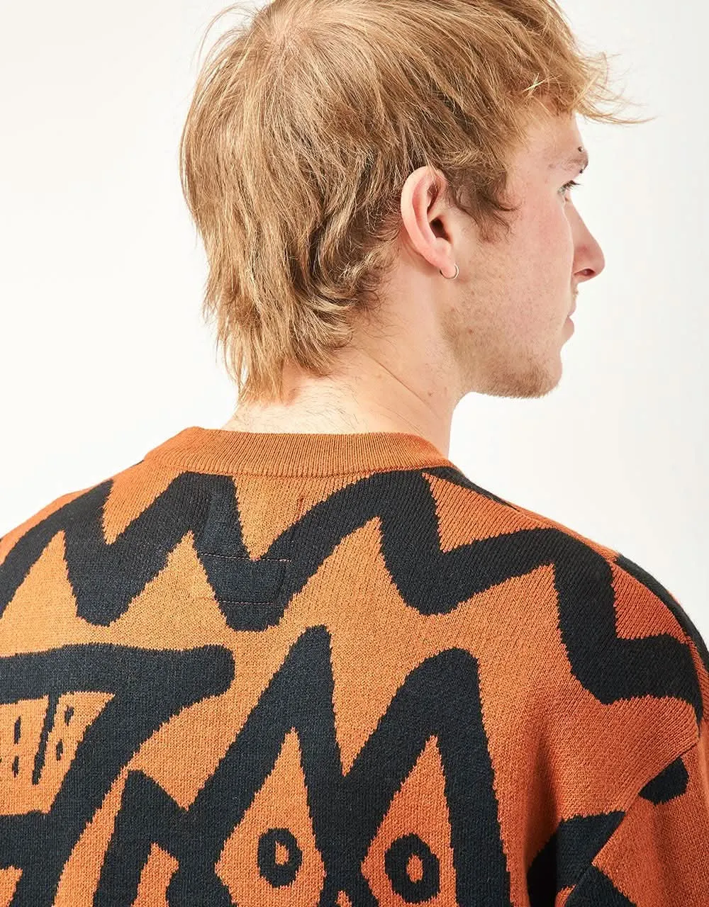 Butter Goods x Blue Note Afro Cuban Knitted Sweater - Rust