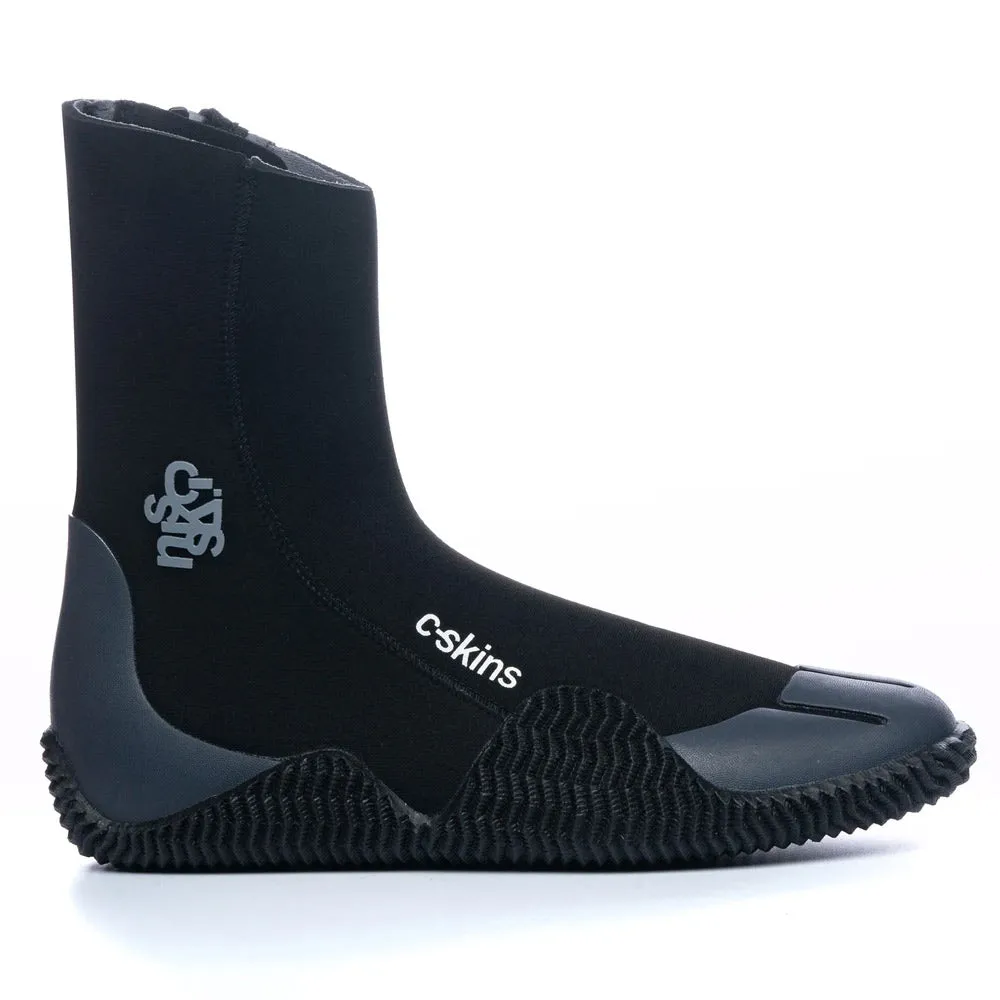 C-Skins Legend 5mm Round Toe Zipped Wetsuit Boot - Black/Charcoal