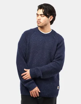 Carhartt WIP Anglistic Sweater - Speckled Air Force Blue