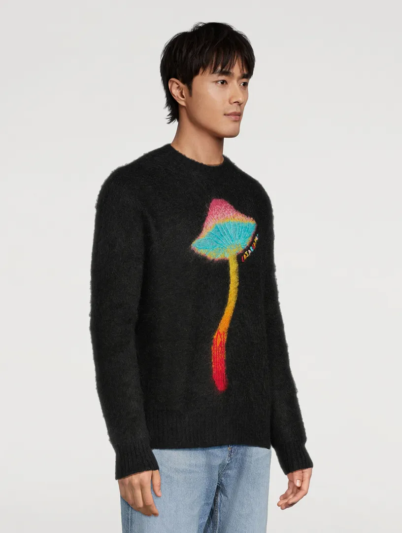 CASABLANCA Rainbow Mushroom Intarsia Sweater