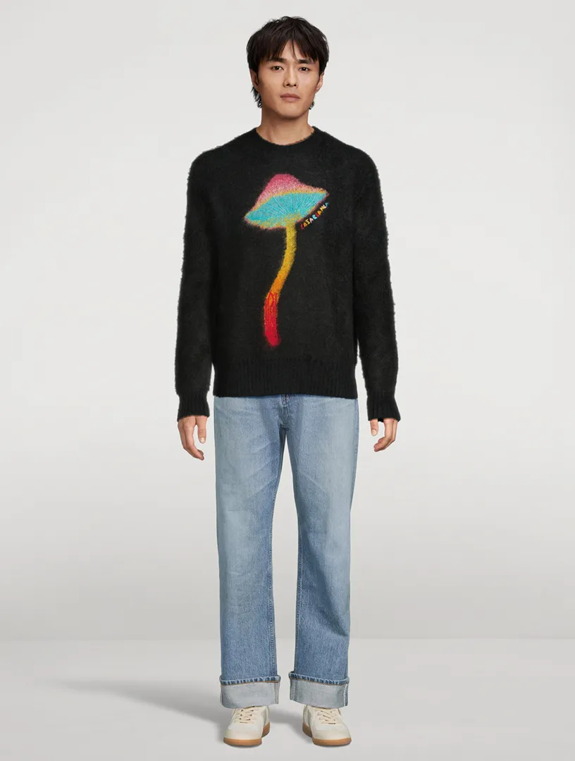 CASABLANCA Rainbow Mushroom Intarsia Sweater