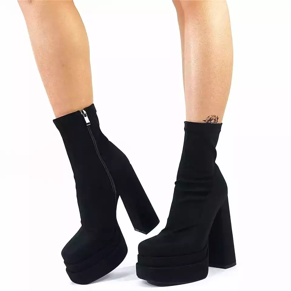 Chunky Platform Thick Heel Boots