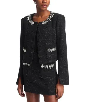 cinq a sept Randi Rhinestone Trim Jacket