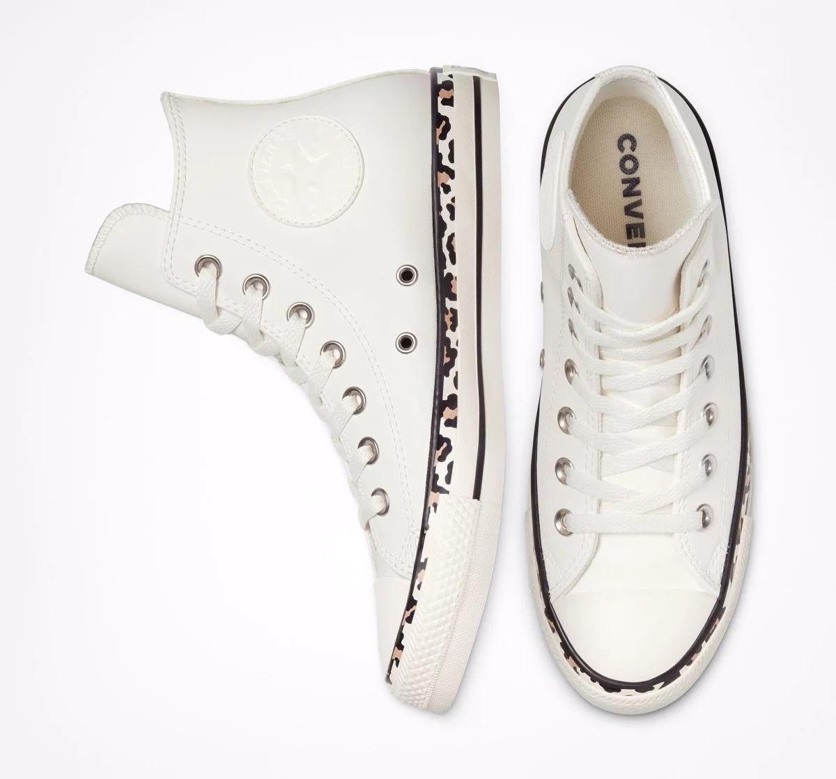 CONVERSE WOMEN'S CHUCK TAYLOR ALL STAR LEOPARD WHITE SHOE