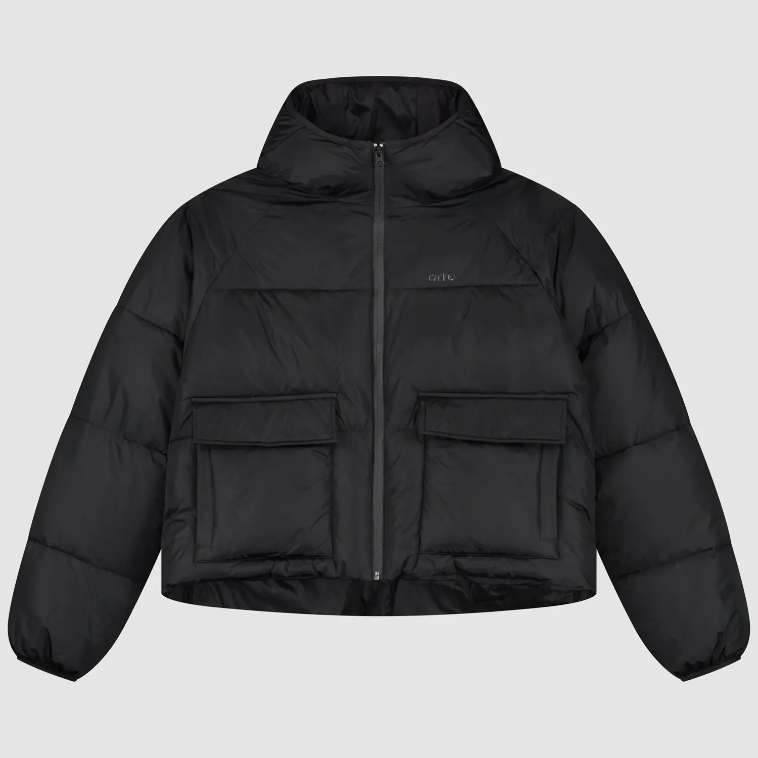 Crop Puffer Jacket - Black