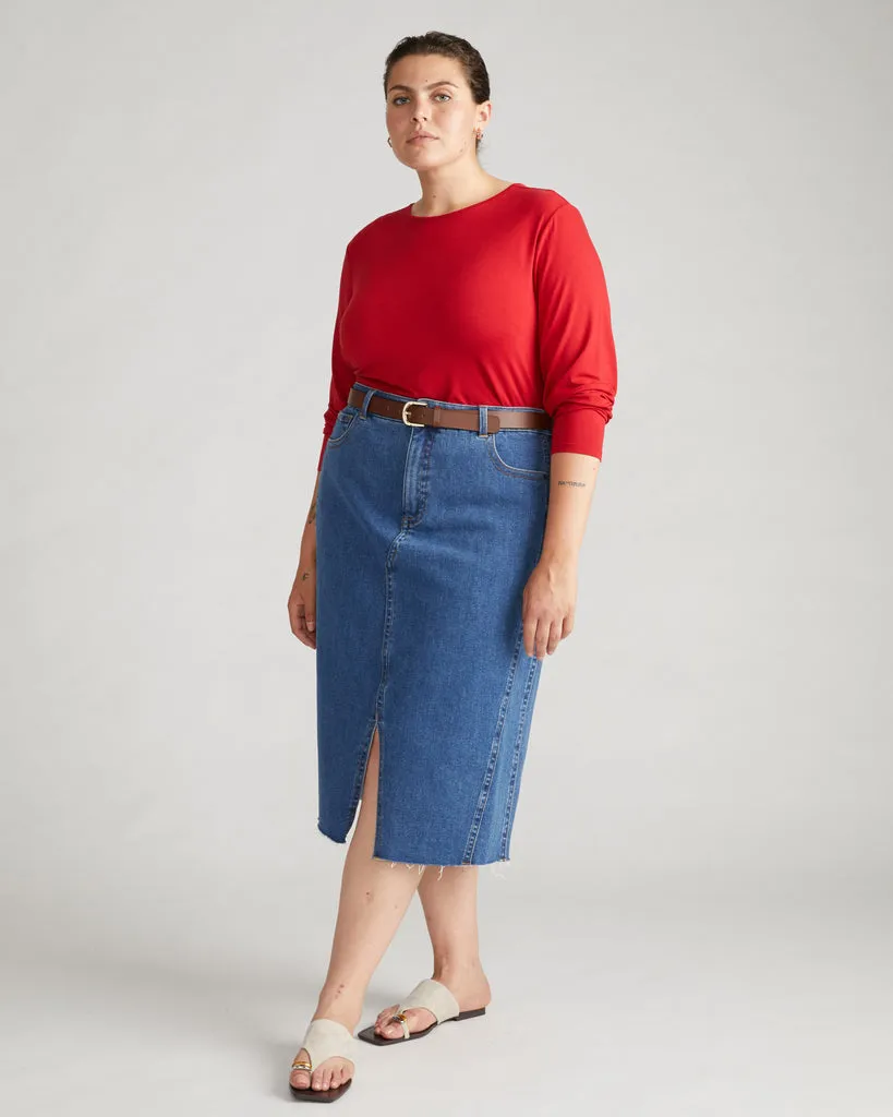 Dakota Denim Skirt - Odeon Blue