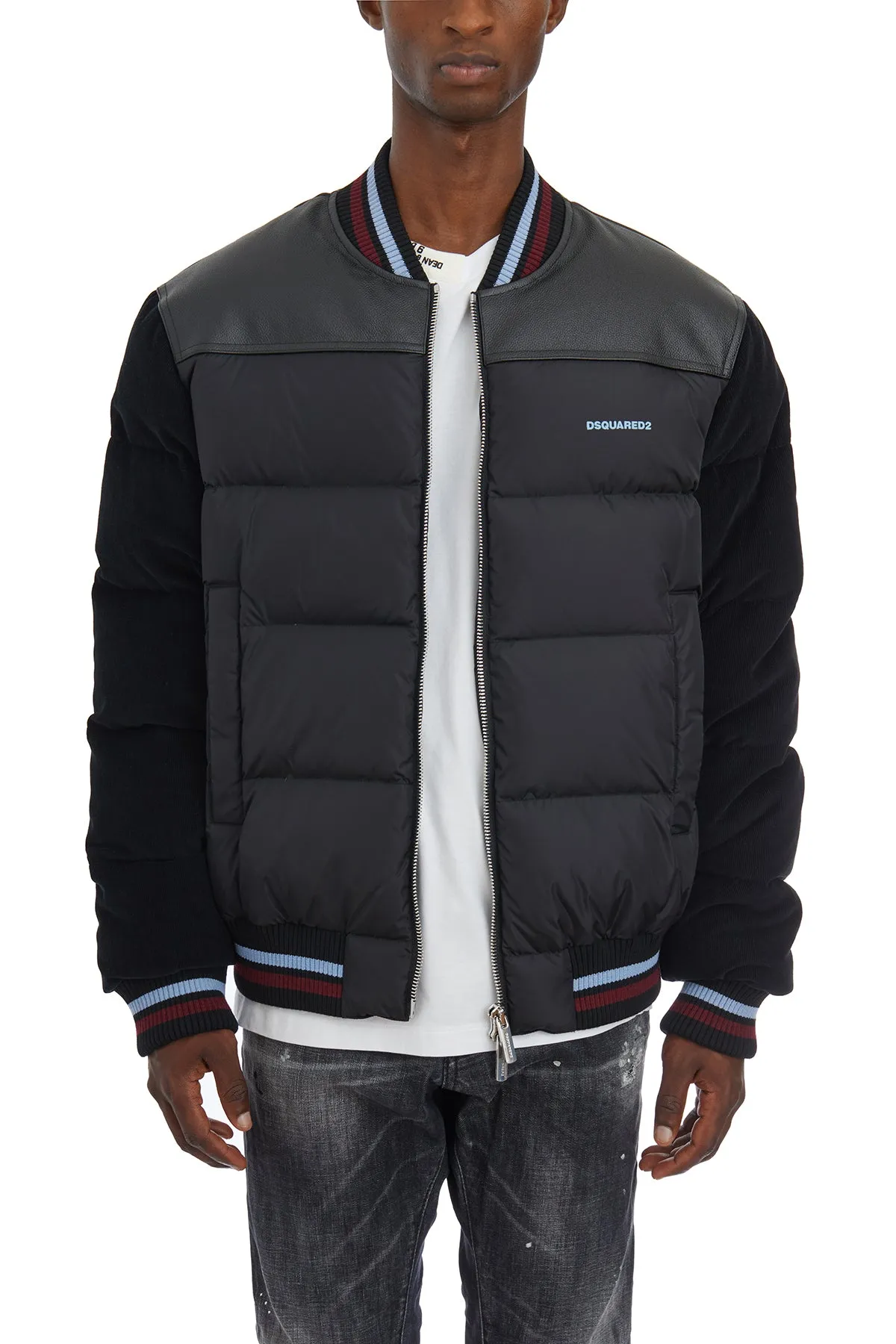 DOWN MIXED BOMBER JACKET