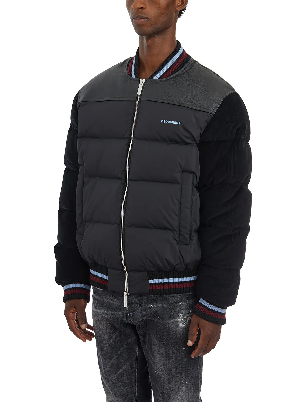 DOWN MIXED BOMBER JACKET