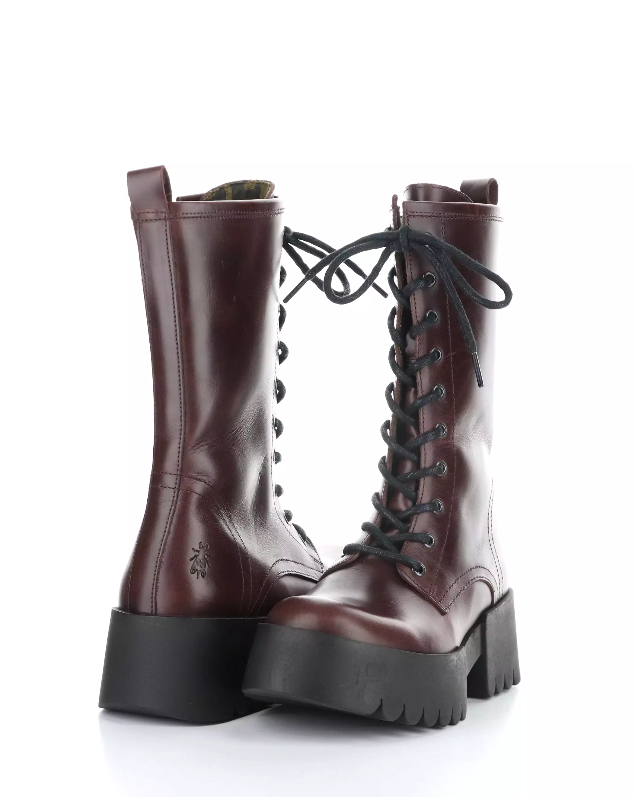 ELNA008FLY 001 WINE Round Toe Boots