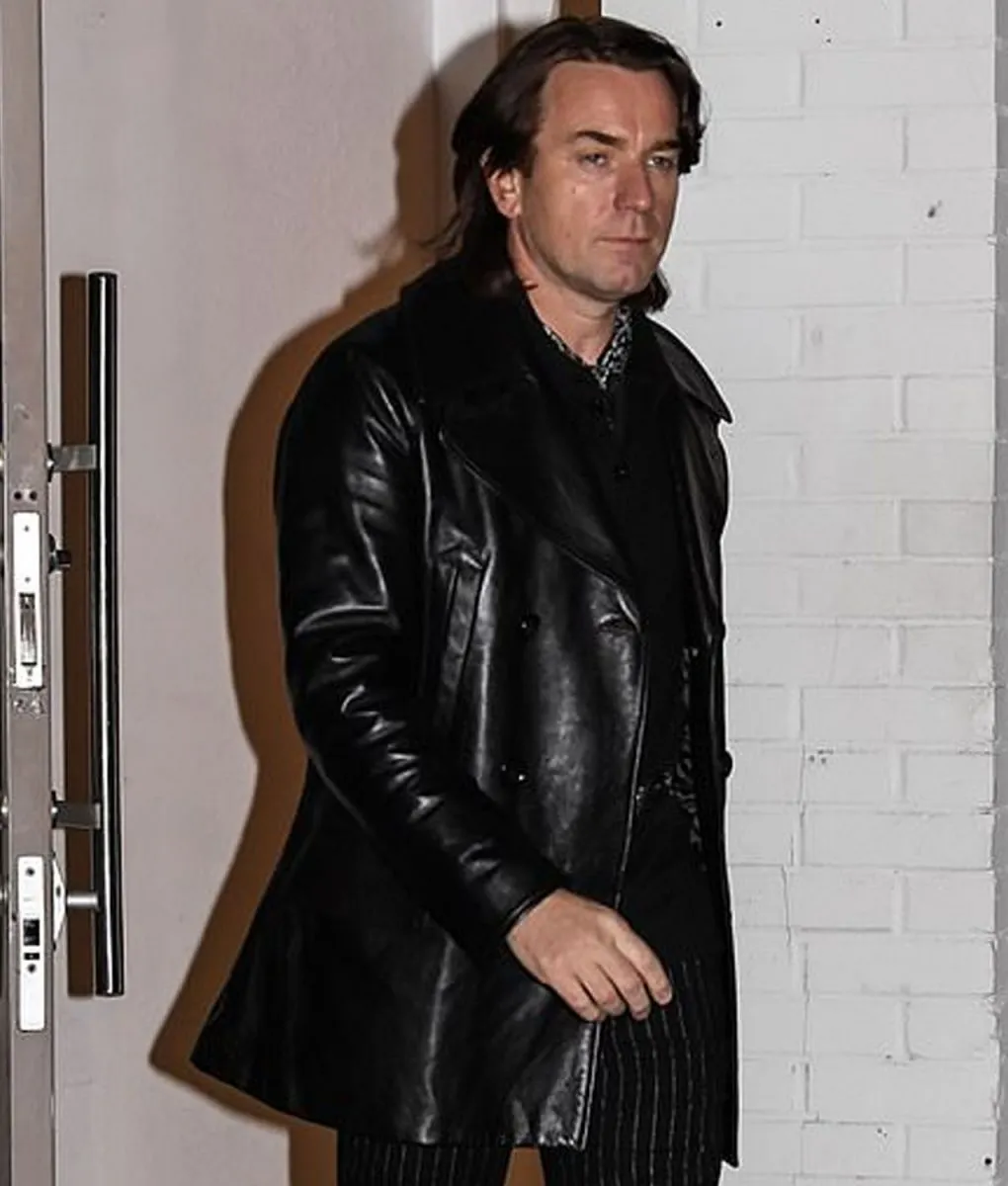 Ewan Mcgregor Halston Black Peacoat