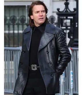 Ewan Mcgregor Halston Black Peacoat