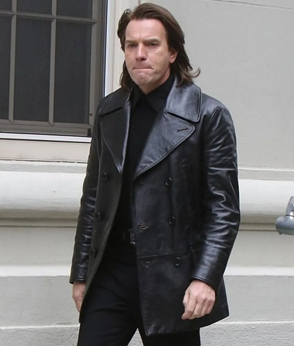 Ewan Mcgregor Halston Black Peacoat