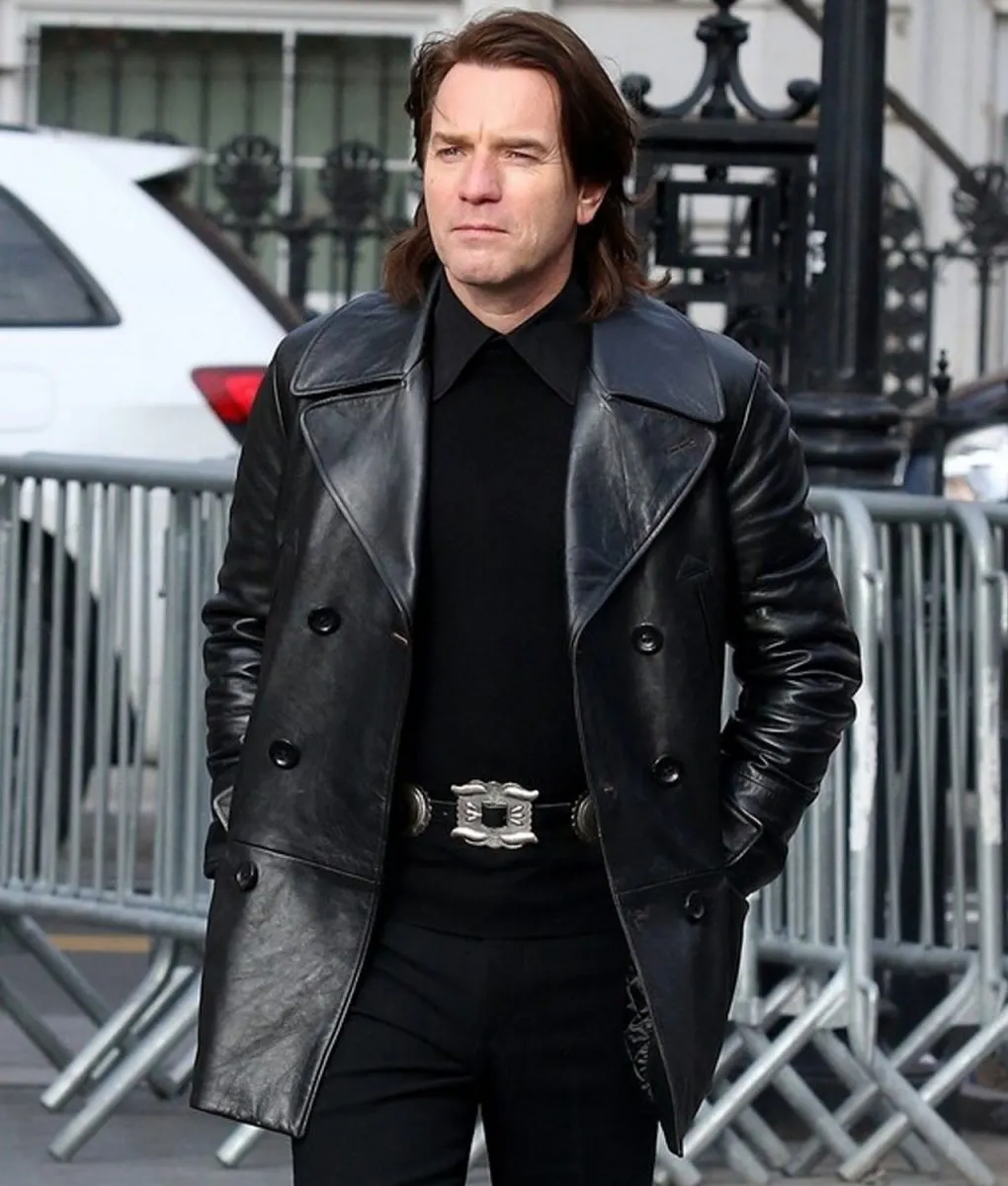 Ewan Mcgregor Halston Black Peacoat