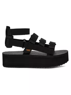 Flatform Mevia Black Sandals