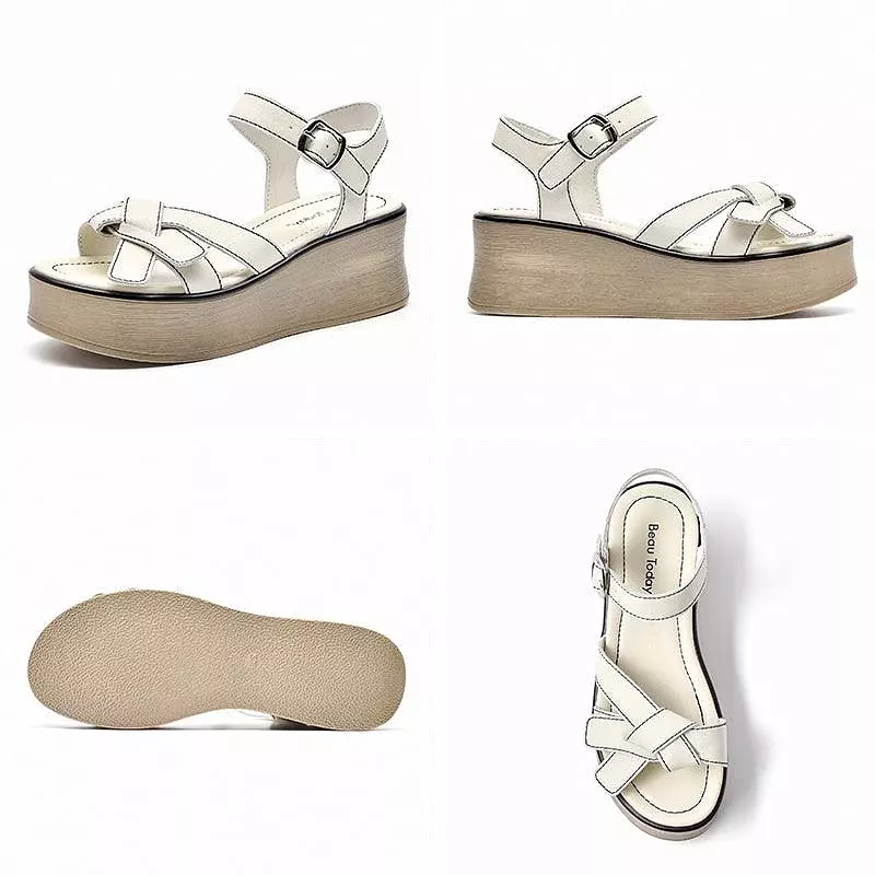 Gladiator Stitched Leather Sandals