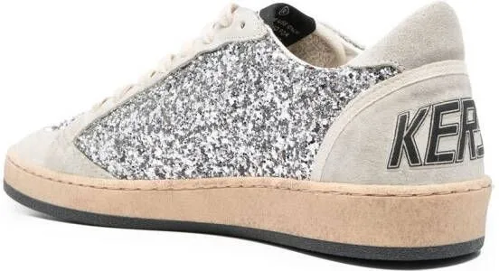 Golden Goose Ball-Star glitter low-top sneakers Neutrals