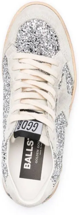 Golden Goose Ball-Star glitter low-top sneakers Neutrals