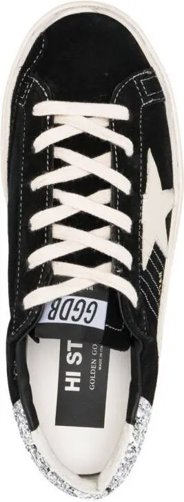 Golden Goose Hi Star glitter suede sneakers Black