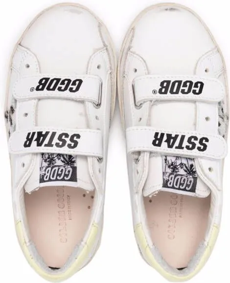 Golden Goose Kids logo-print touch-strap sneakers White