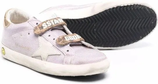 Golden Goose Kids Old School touch-strap sneakers Pink