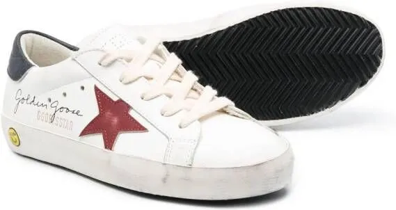 Golden Goose Kids star-patch lace-up sneakers White