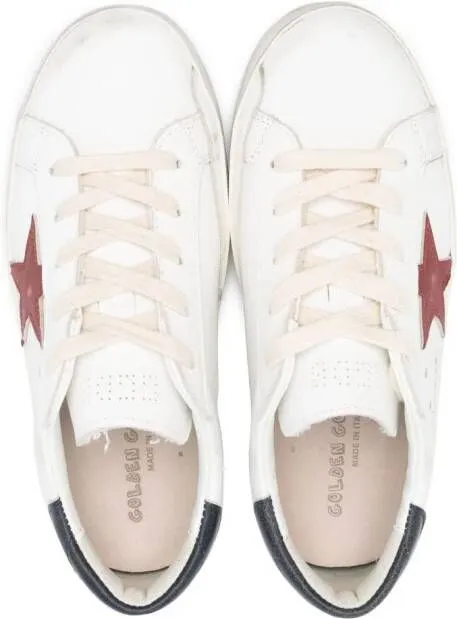 Golden Goose Kids star-patch lace-up sneakers White