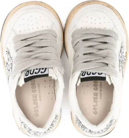 Golden Goose Kids star-patch leather sneakers Neutrals