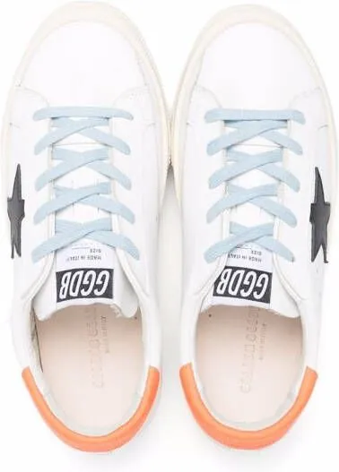 Golden Goose Kids star-patch panelled leather sneakers White