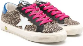 Golden Goose Kids Superstar leopard-print sneakers Brown