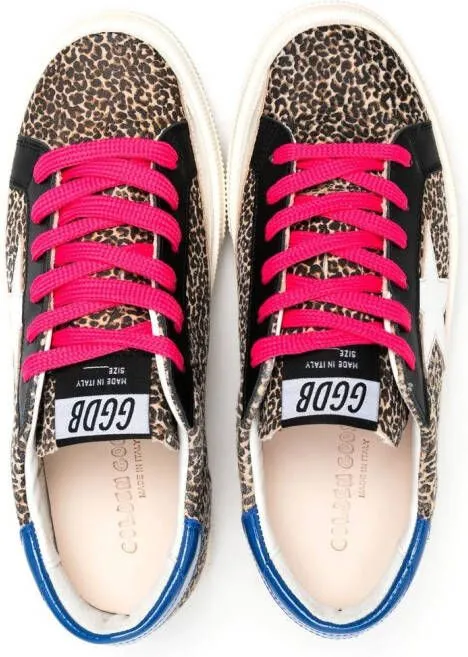 Golden Goose Kids Superstar leopard-print sneakers Brown