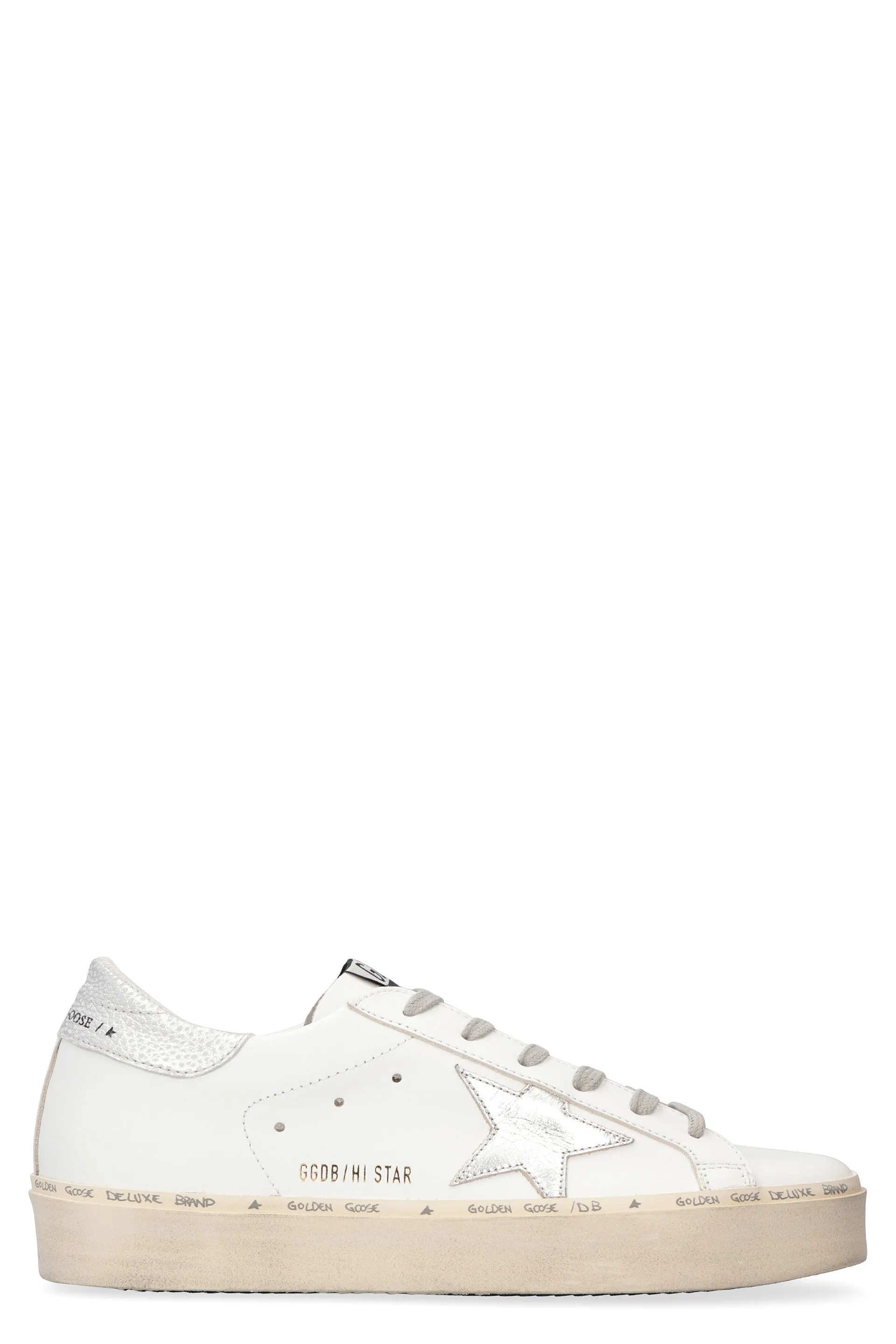 GOLDEN GOOSE Luxurious White Leather High-top Sneakers for Women