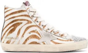 Golden Goose Mid Star zebra-print sneakers Neutrals