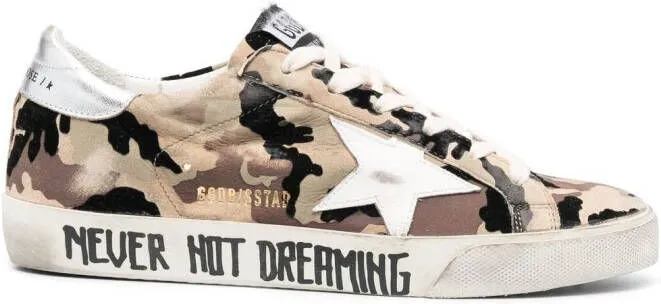 Golden Goose Superstar camouflage low-top sneakers Green