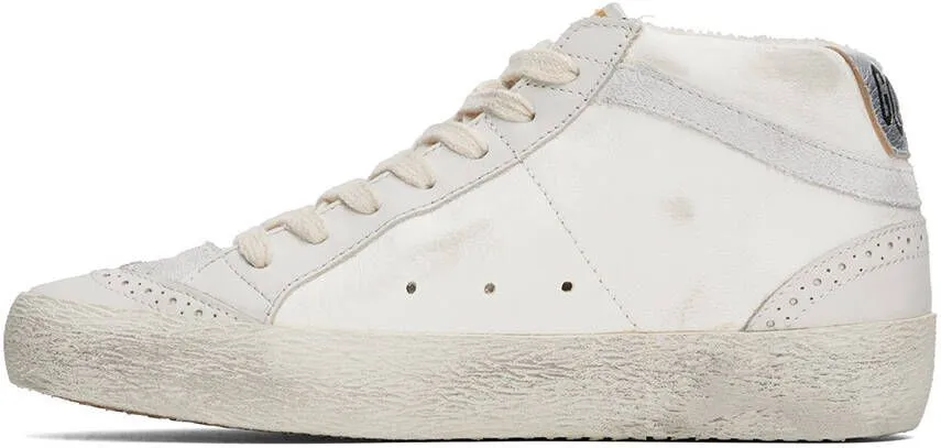 Golden Goose White & Gray Mid Star Sneakers